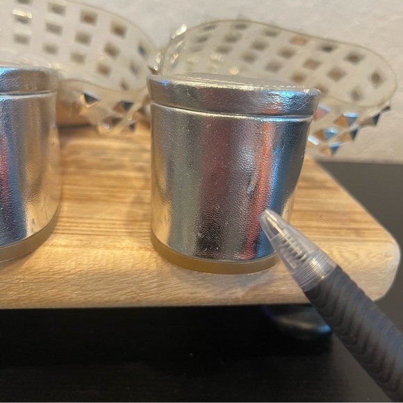 Katy Perry Silver Clear Studded Block Heel Sandals Size: 7.5 Preloved - Picture 5 of 11